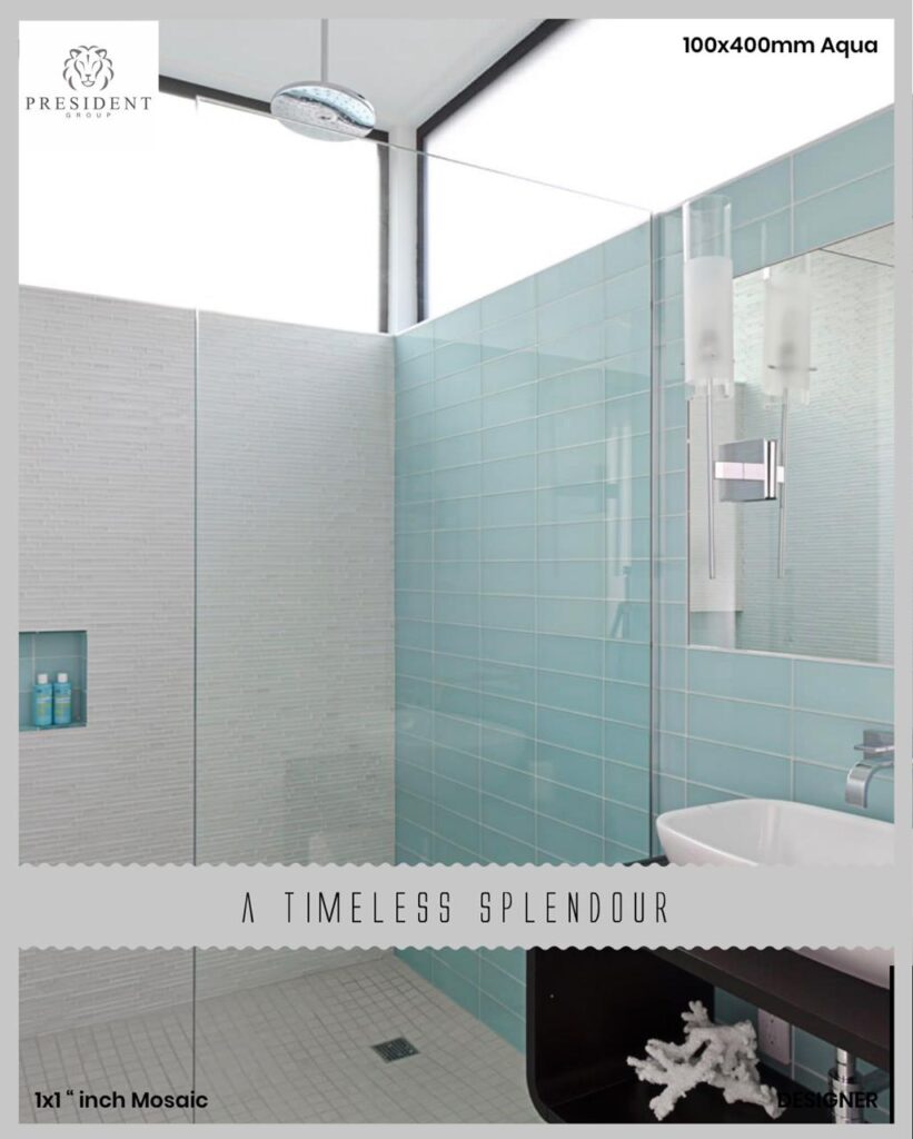 Aqua Kitchen/Bathroom Blue Glossy 2.5" x 10.5" Ceramic Subway Tiles 